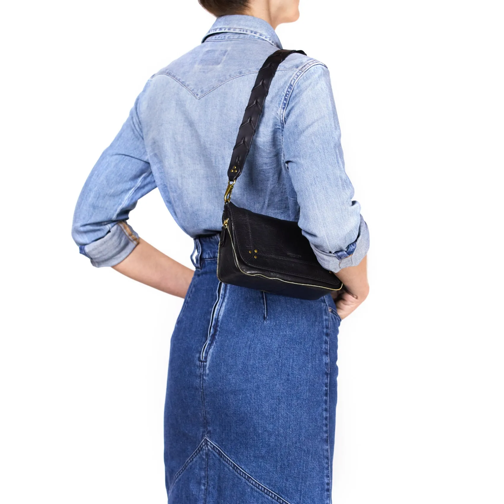 Jérôme Dreyfuss Anse Tressée NoirBrassCowskin Best