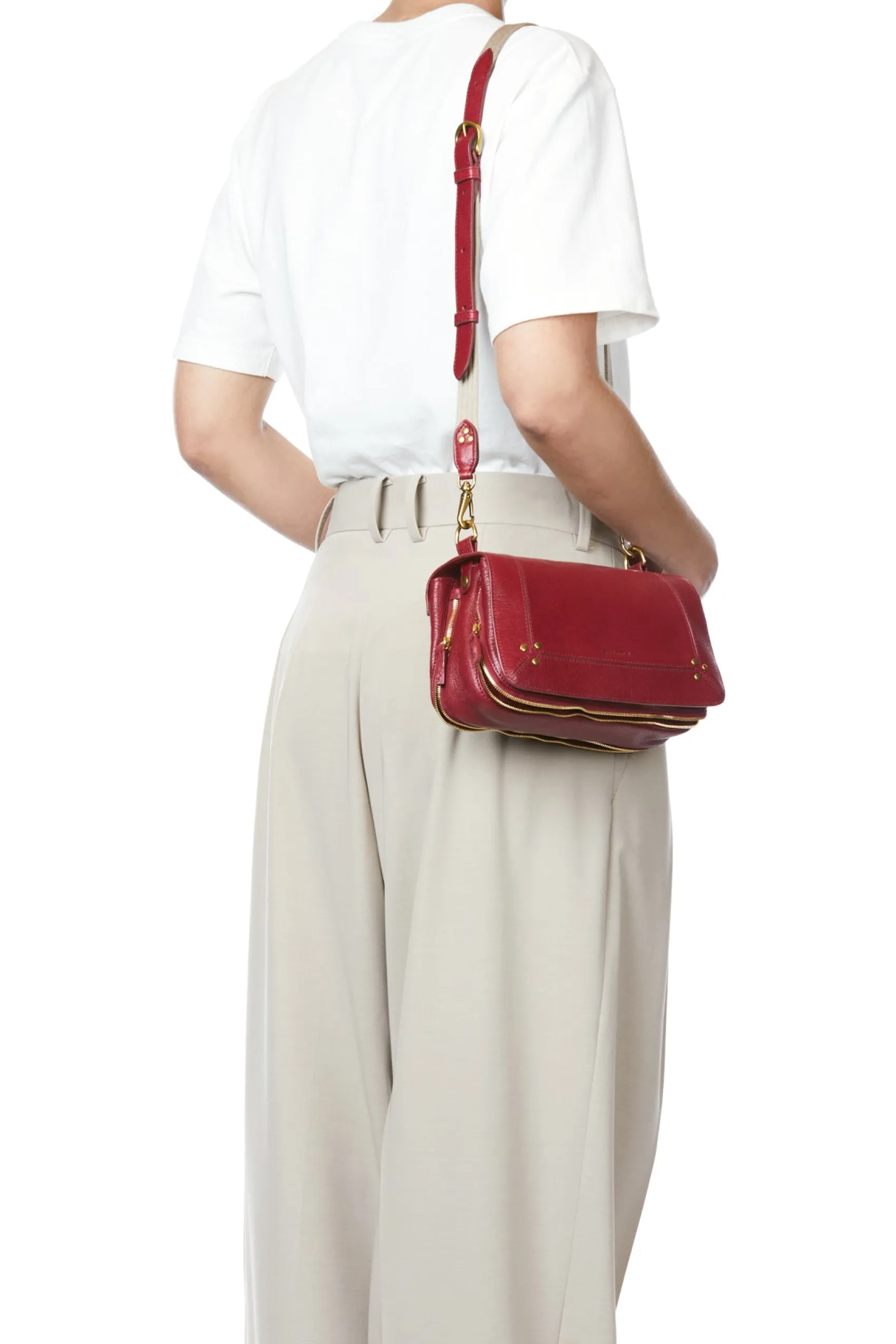 Jérôme Dreyfuss Bandoulière Sangle Fine RubyGoatskin Clearance