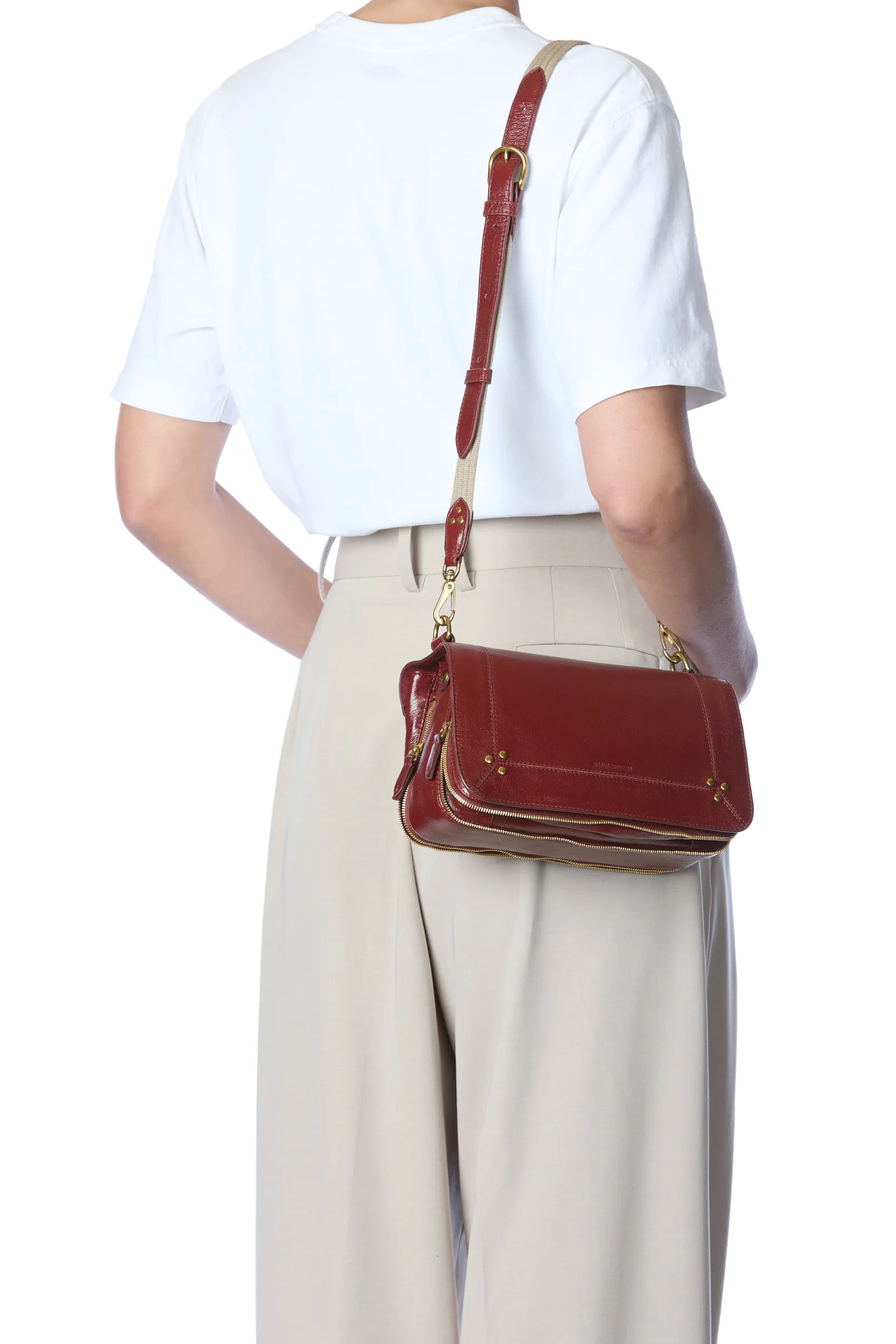 Jérôme Dreyfuss Bandoulière Sangle Fine AcajouBuffaloskin Fashion