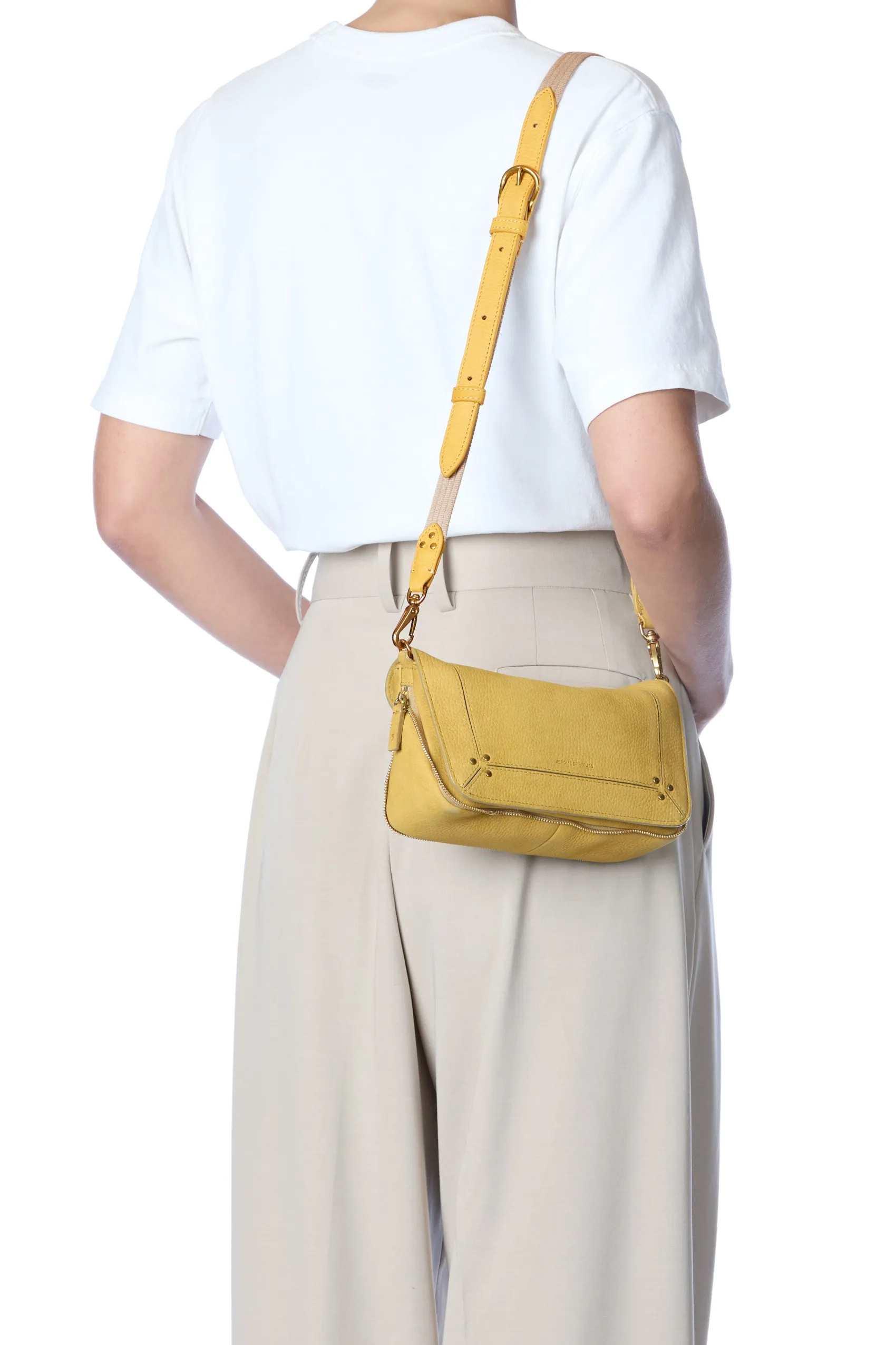 Jérôme Dreyfuss Bandoulière Sangle Fine NubuckMimosaCowskin Outlet