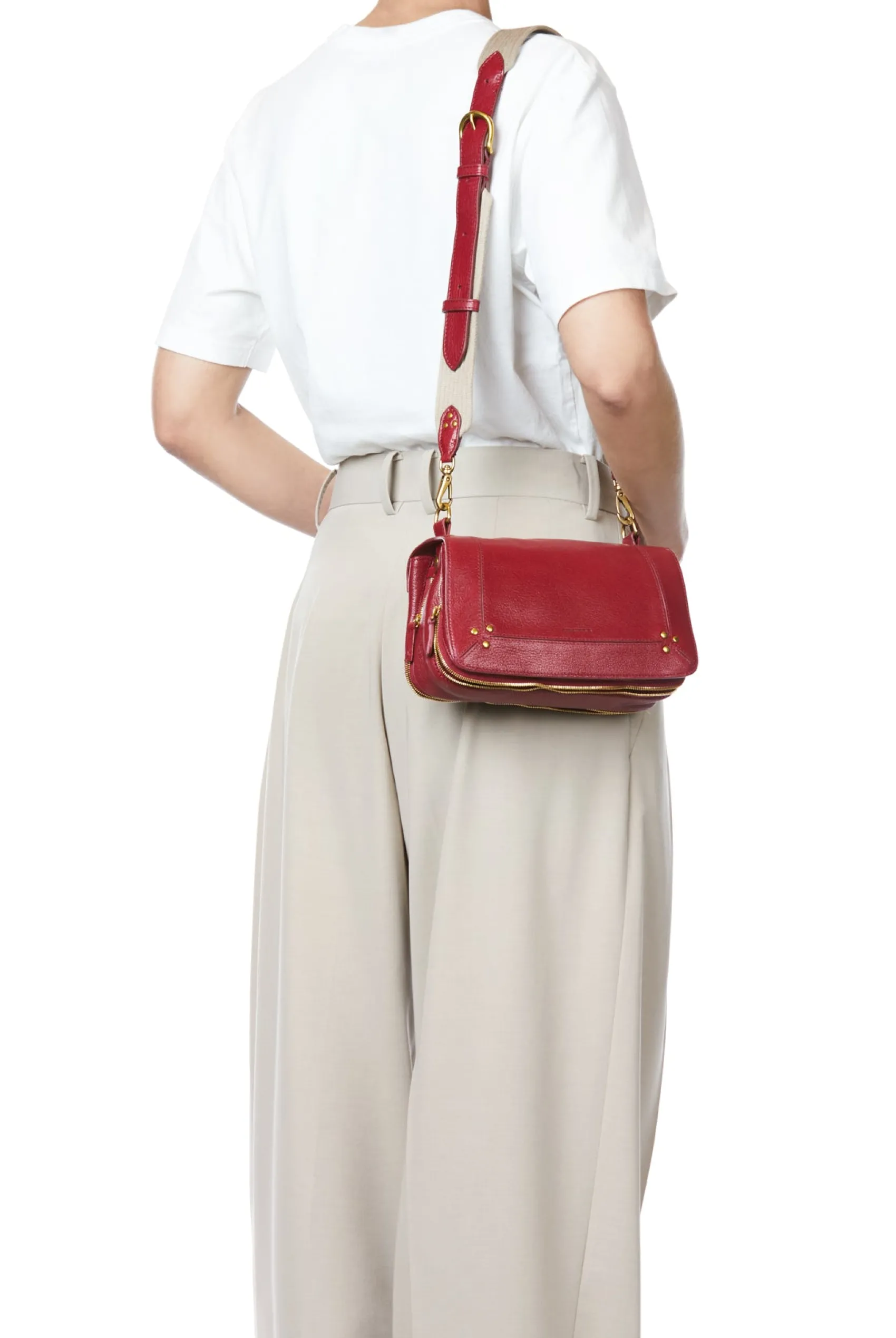 Jérôme Dreyfuss Bandoulière Sangle Large RubyGoatskin Best