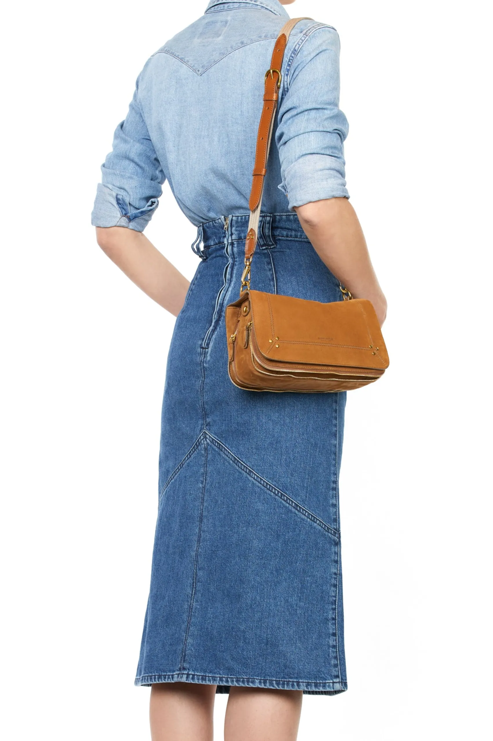 Jérôme Dreyfuss Bandoulière sangle noire fine ChêneCowskin Cheap