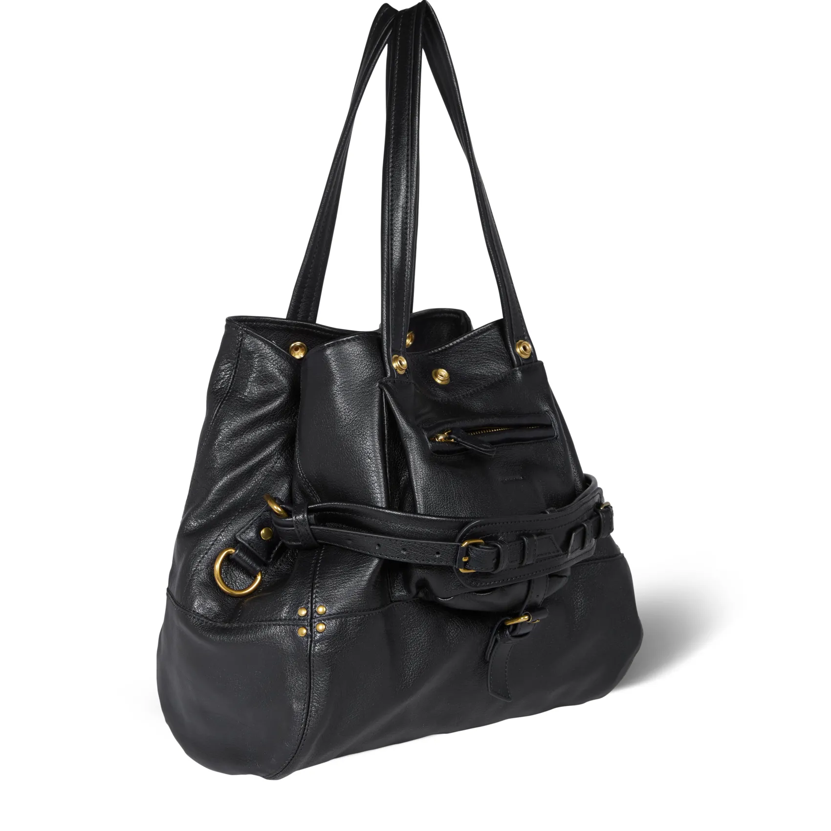 Jérôme Dreyfuss Billy M NoirBrassBuffaloskin Discount