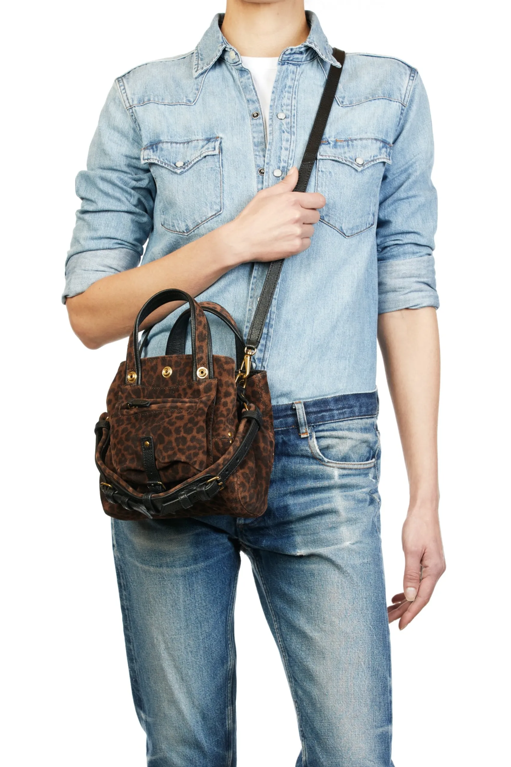 Jérôme Dreyfuss Billy Nano ImpriméLéopardNaturelSplitSuede Outlet