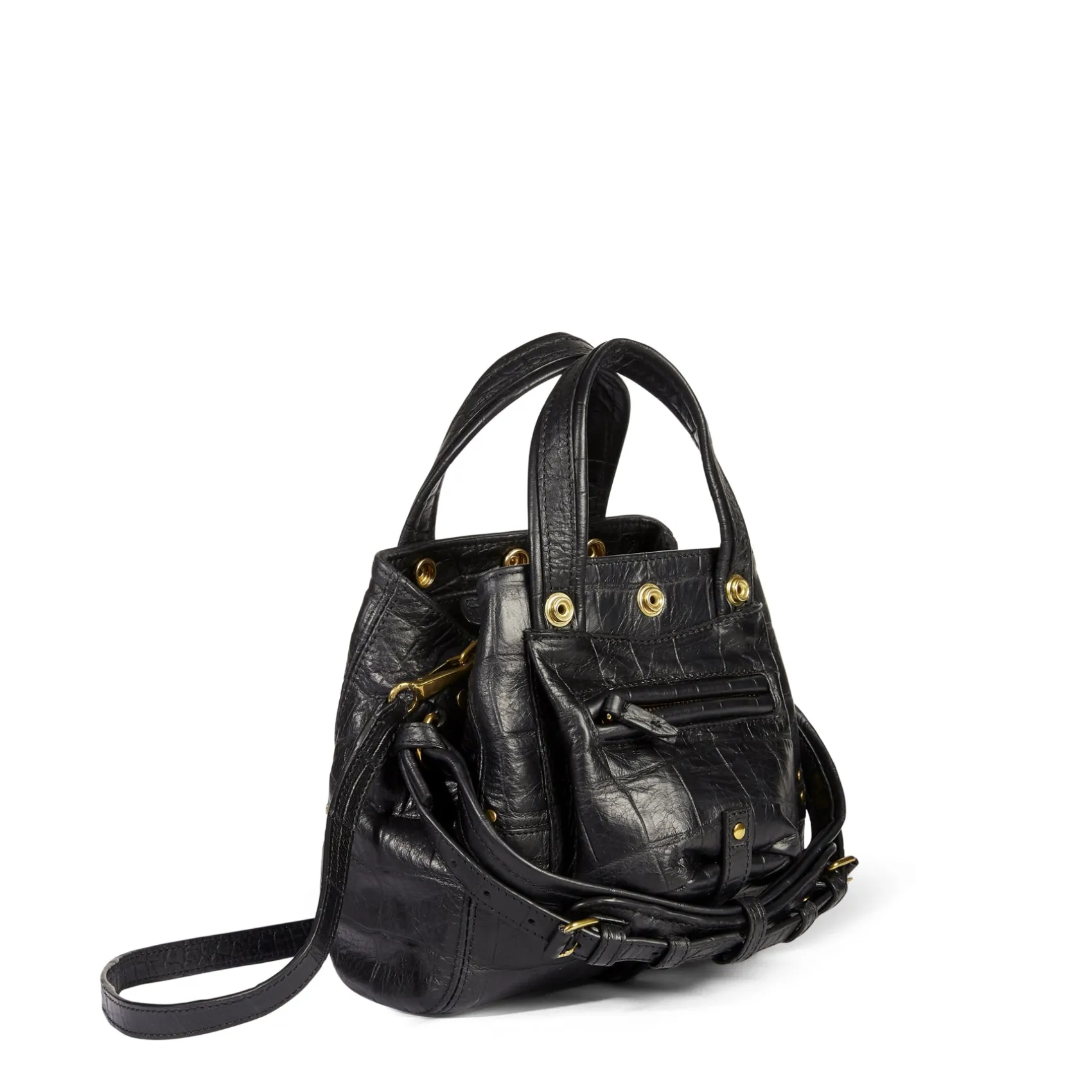 Jérôme Dreyfuss Billy Nano ImpriméCrocoNoirCowskin Discount