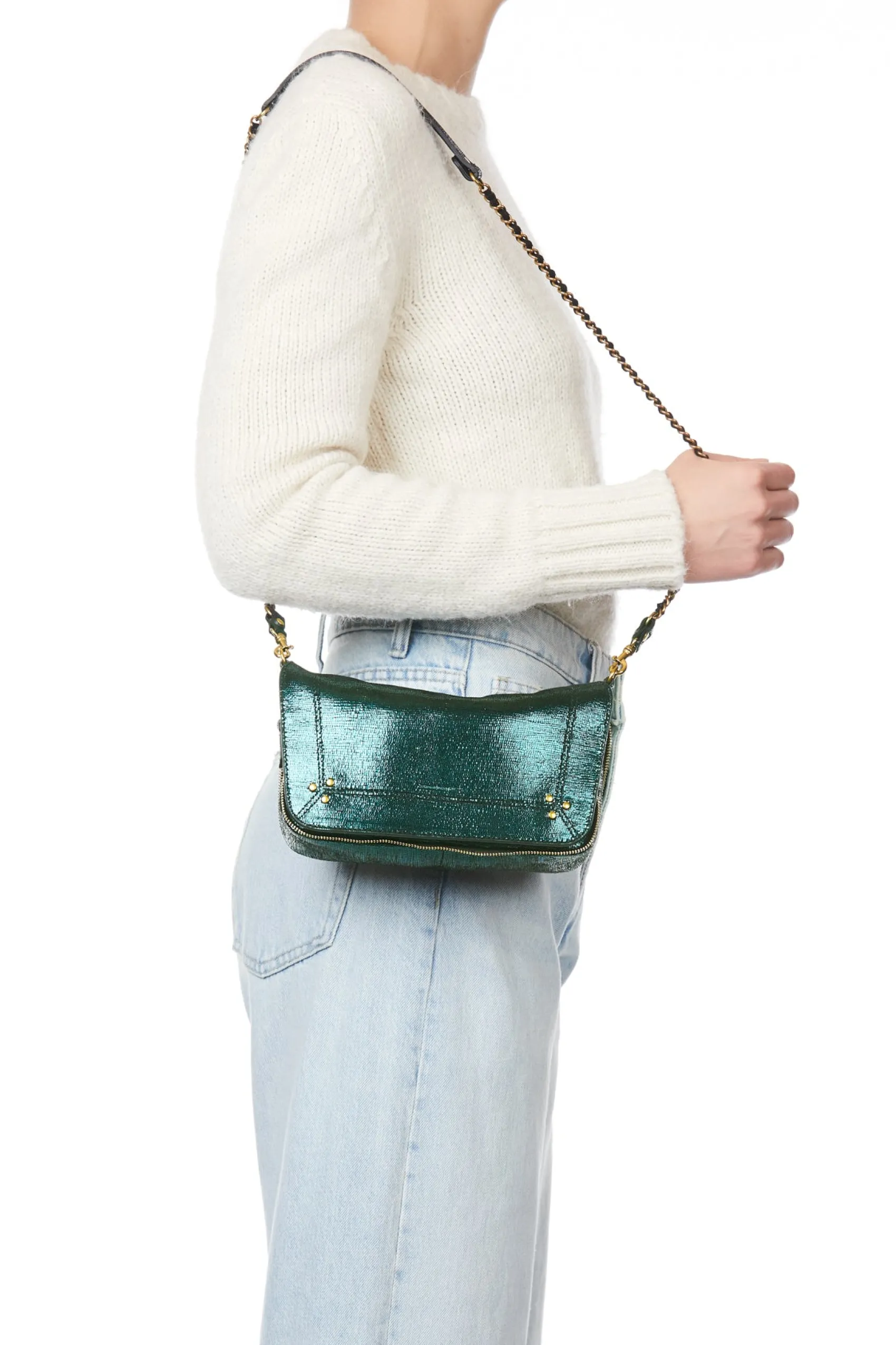 Jérôme Dreyfuss Bobi S LaméVertGoatskin Cheap