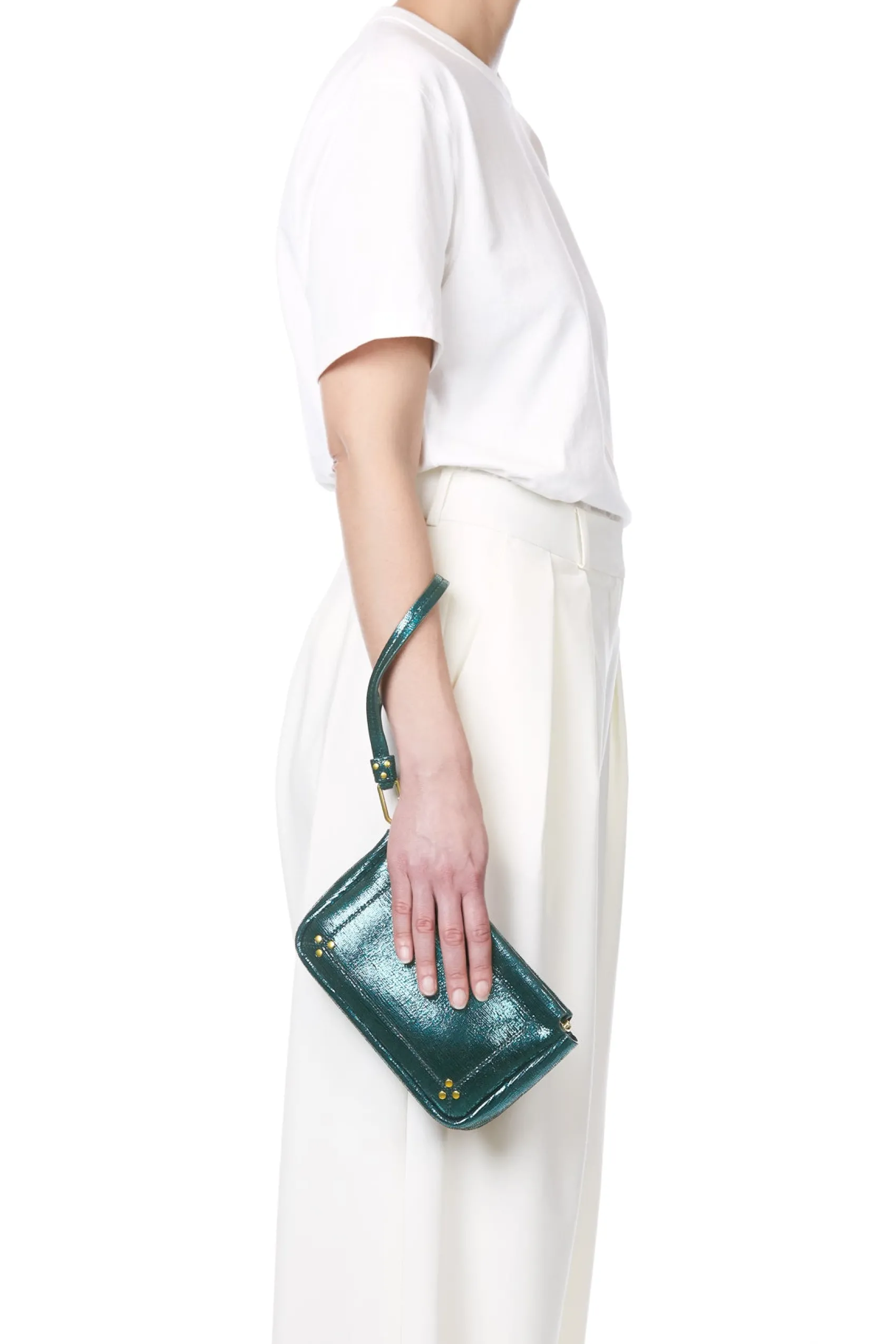 Jérôme Dreyfuss Clap M LaméVertGoatskin Flash Sale