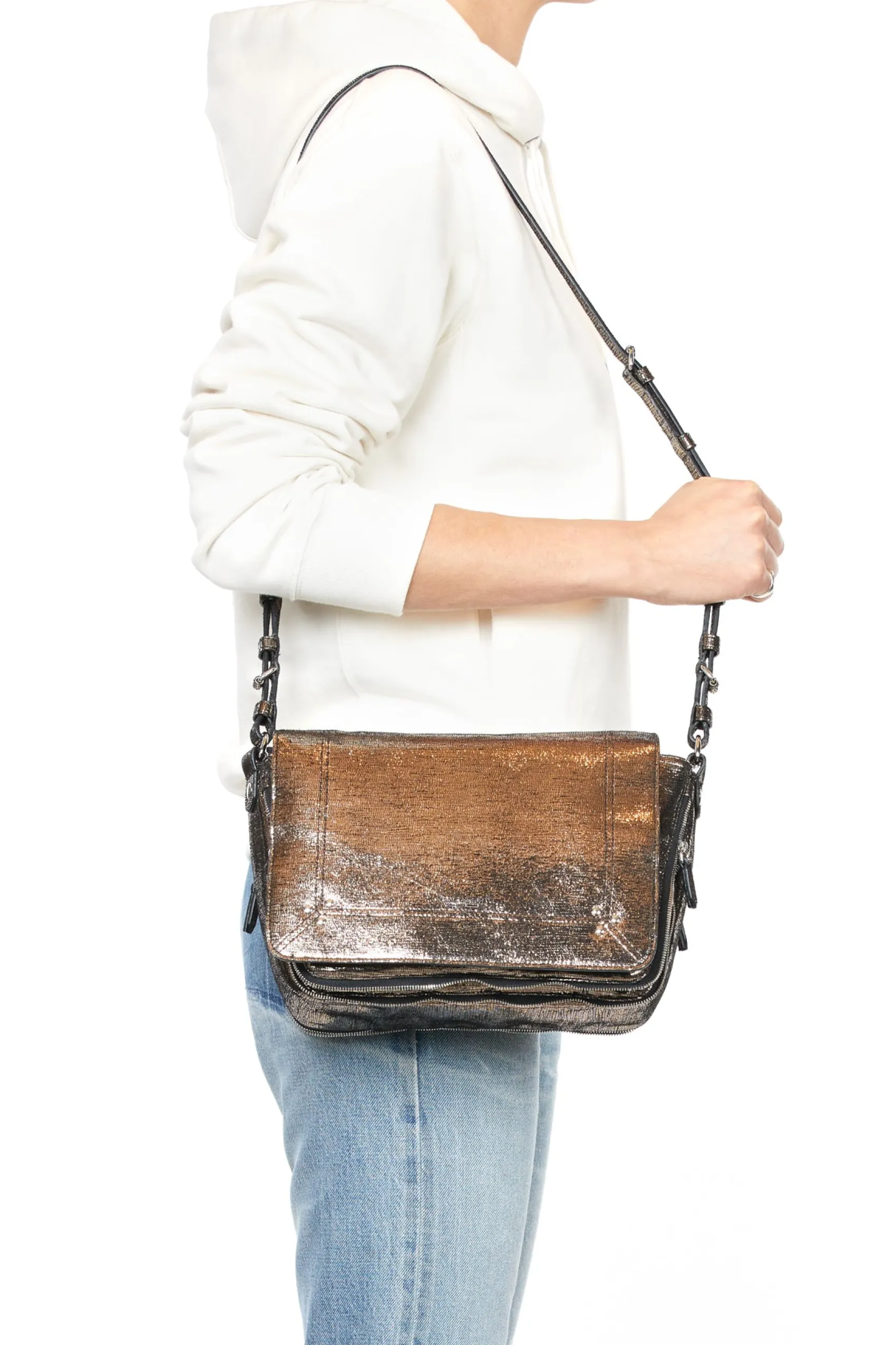 Jérôme Dreyfuss Igor LaméChampagneGoatskin Cheap