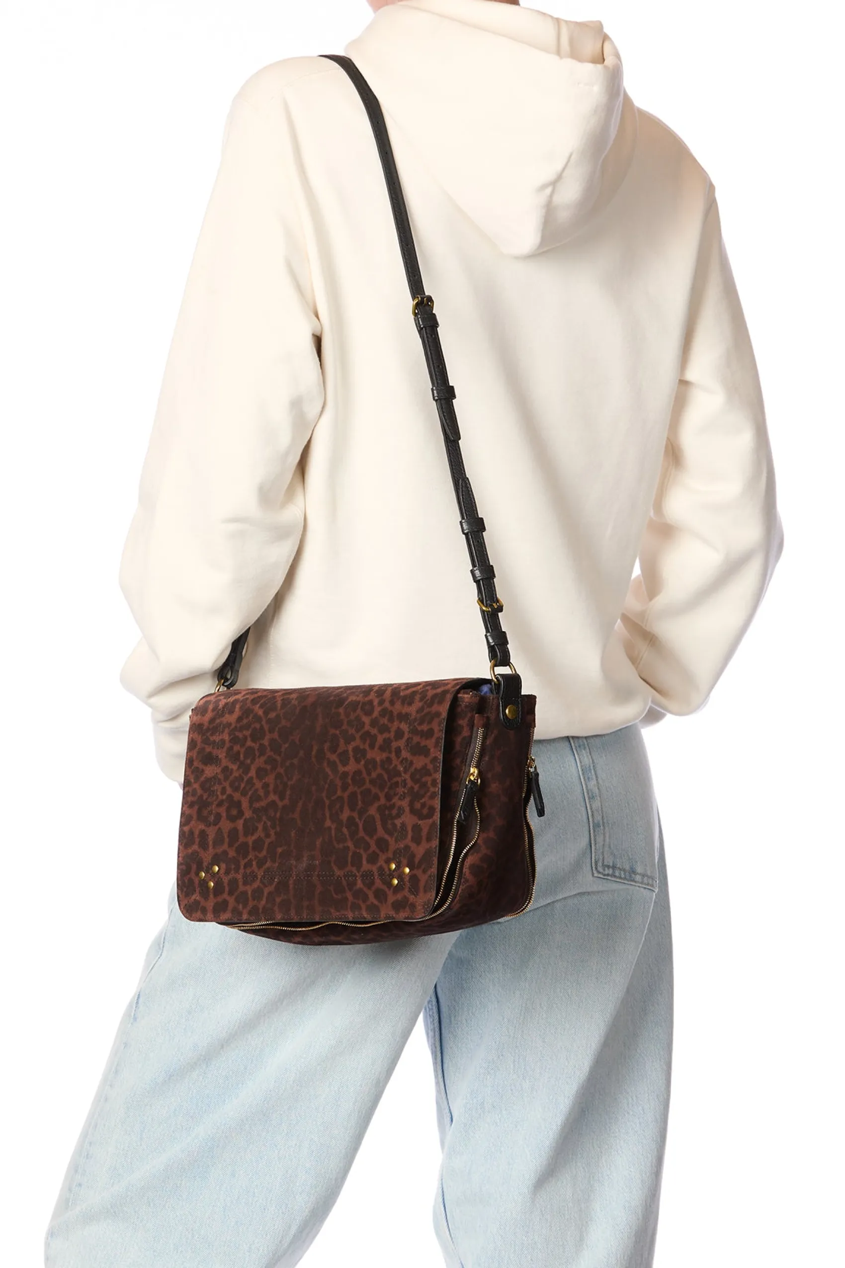 Jérôme Dreyfuss Igor ImpriméLéopardNaturelSplitSuede Cheap