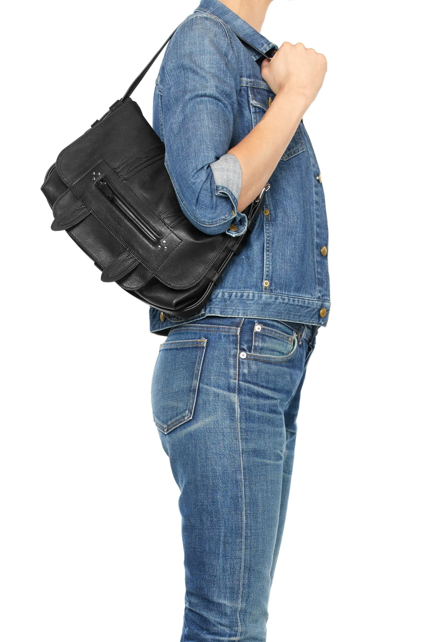 Jérôme Dreyfuss Joe M NoirSilverBuffaloskin Outlet