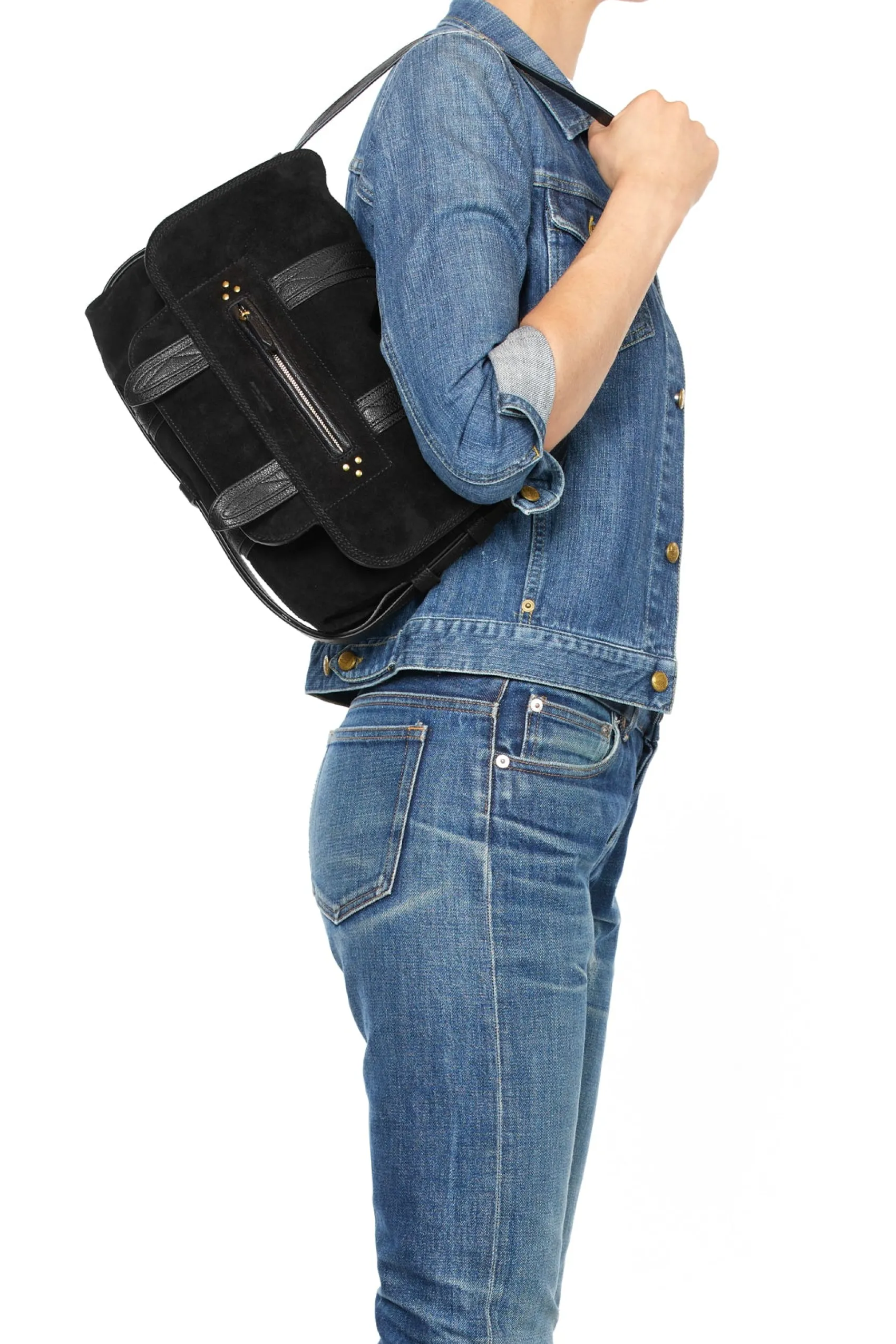 Jérôme Dreyfuss Joe M NoirSplitSuede Discount