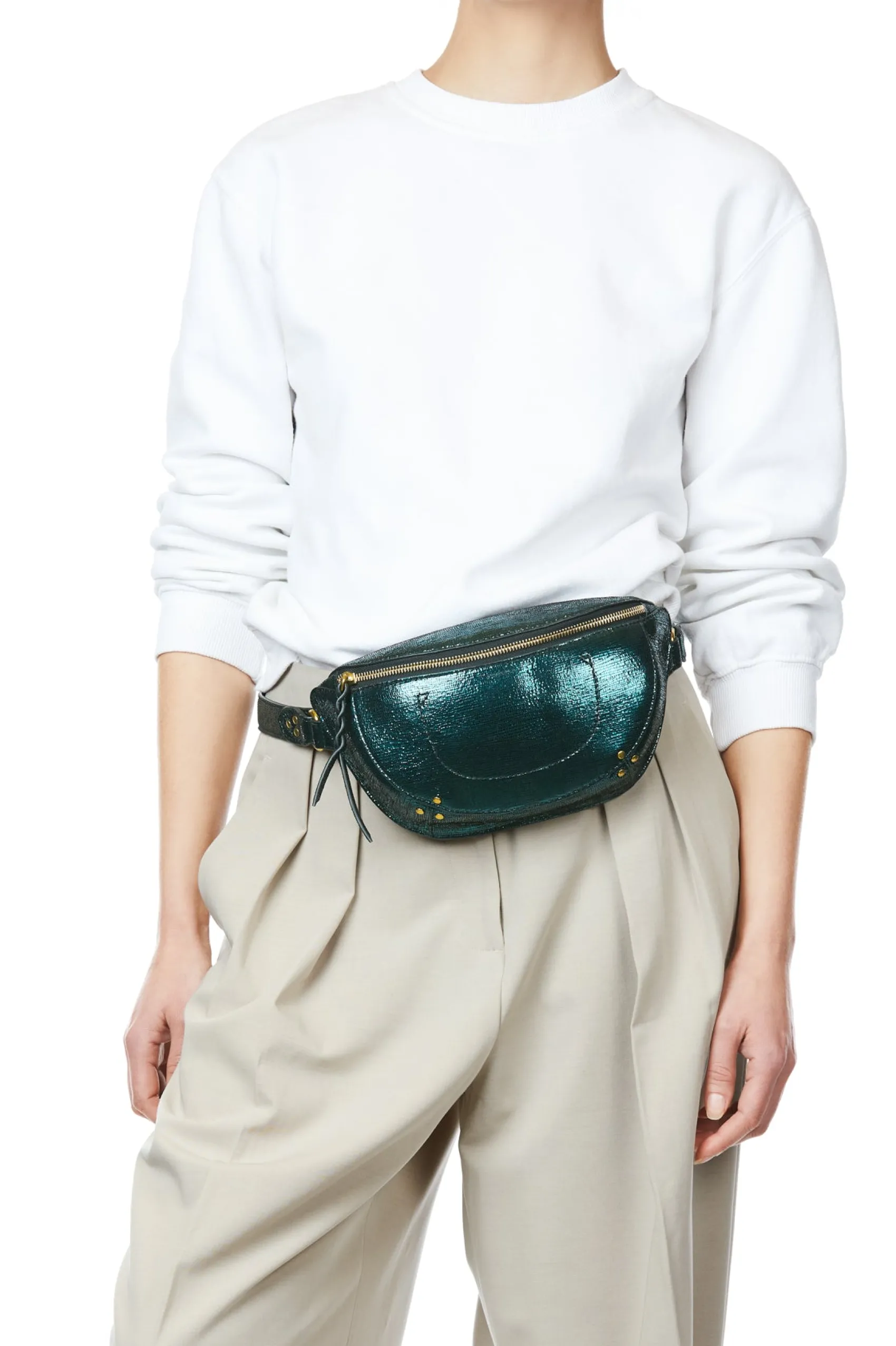 Jérôme Dreyfuss Lino banane LaméVertGoatskin Discount