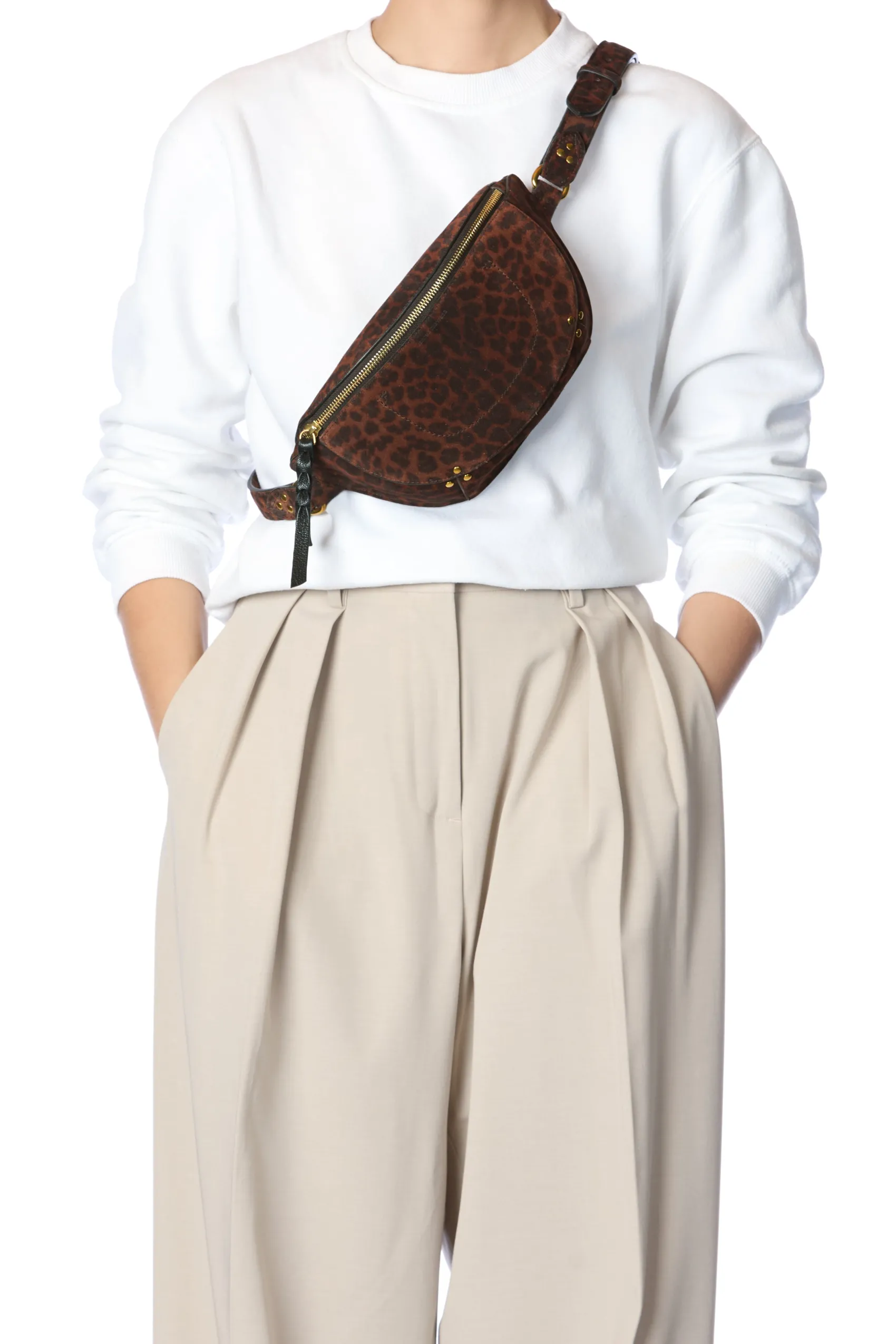 Jérôme Dreyfuss Lino banane ImpriméLéopardNaturelSplitSuede Store