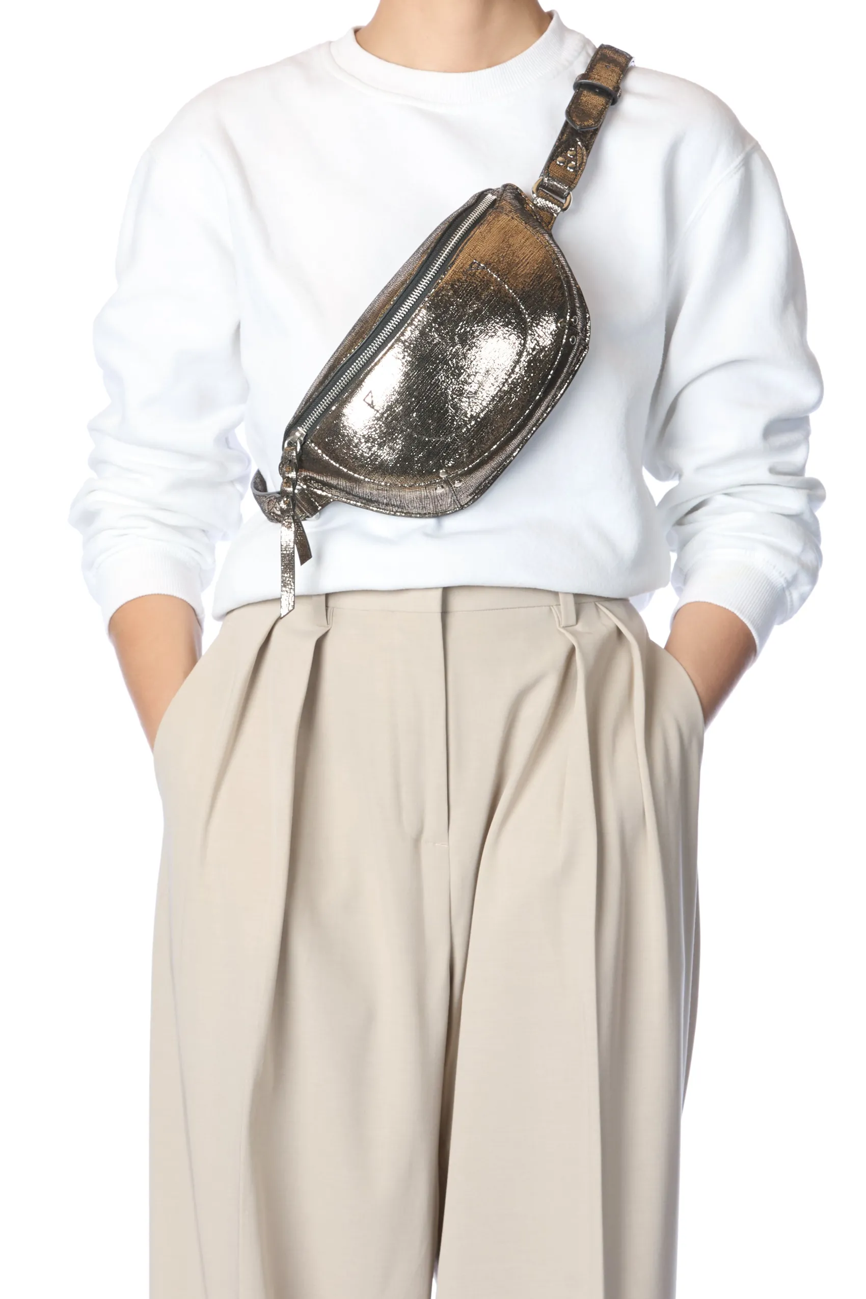 Jérôme Dreyfuss Lino banane LaméChampagneGoatskin Store