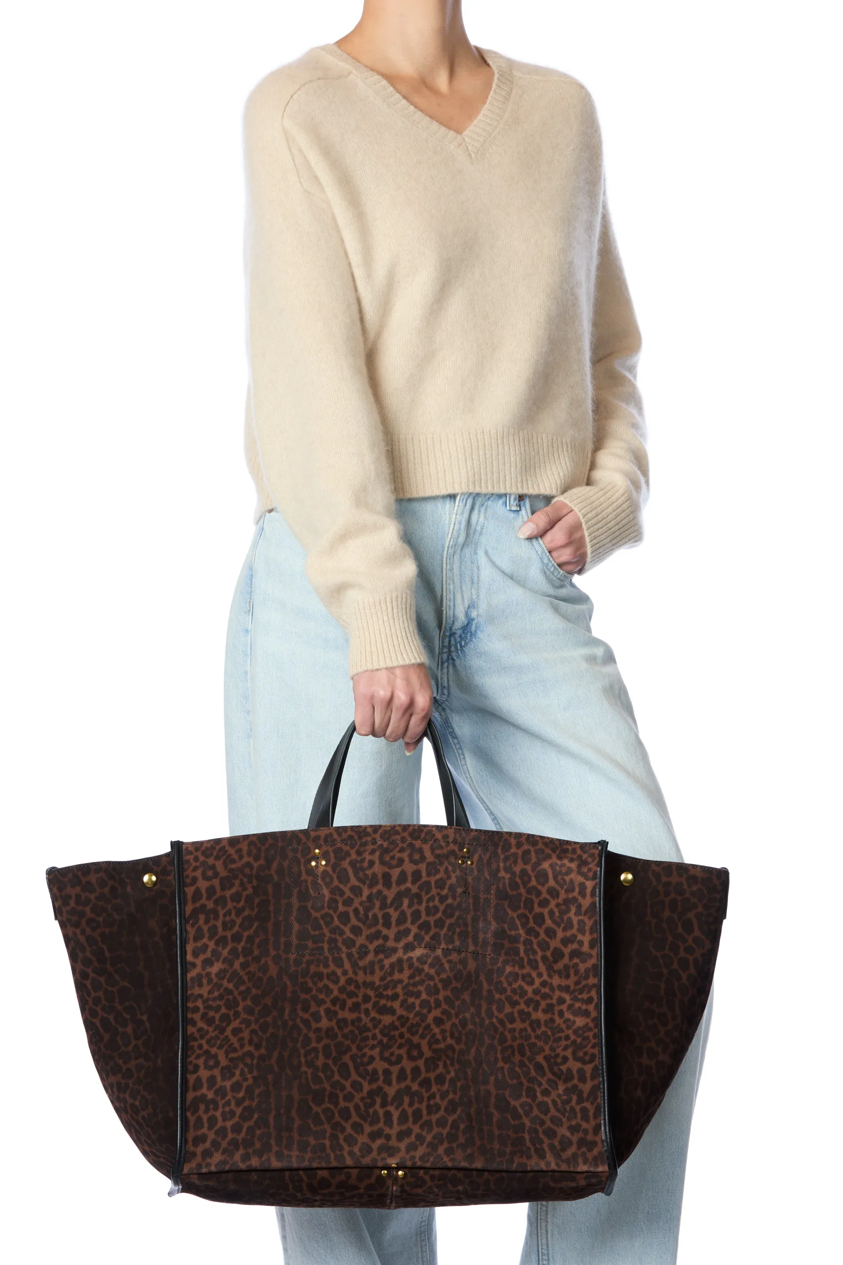 Jérôme Dreyfuss Léon L ImpriméLéopardNaturelSplitSuede Cheap