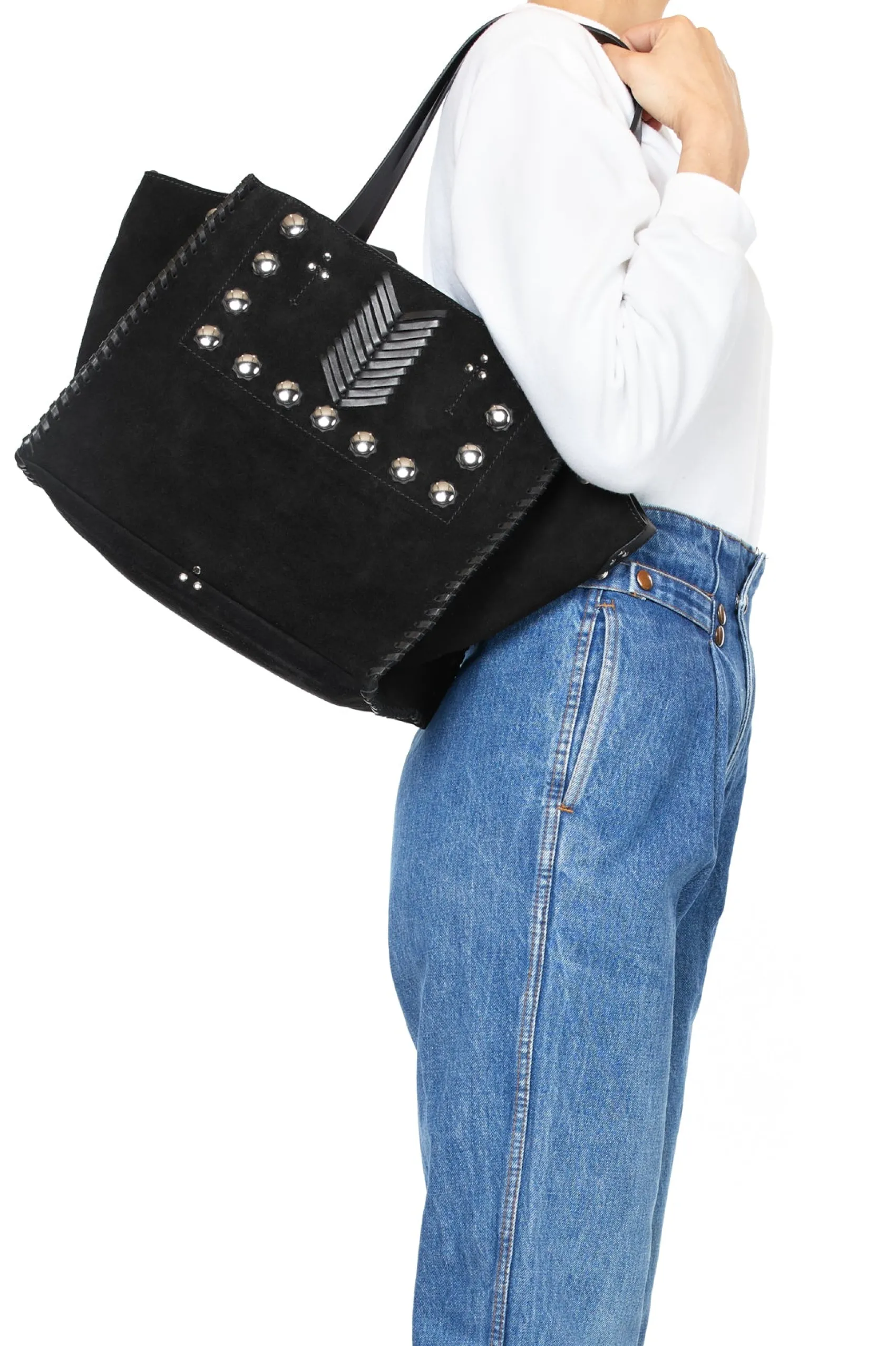 Jérôme Dreyfuss Léon M GauchoNoirSplitSuede Best Sale