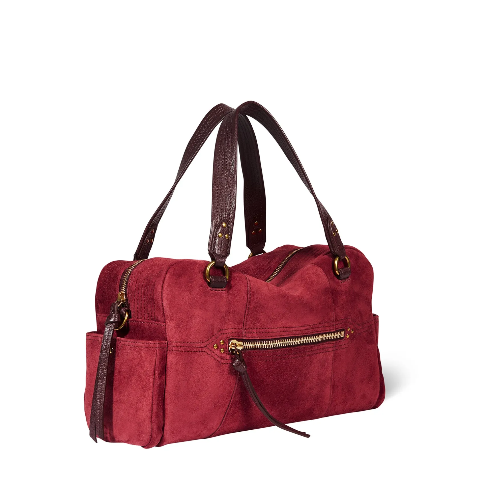 Jérôme Dreyfuss Lucky Bowling BurgundySplitSuede Best Sale