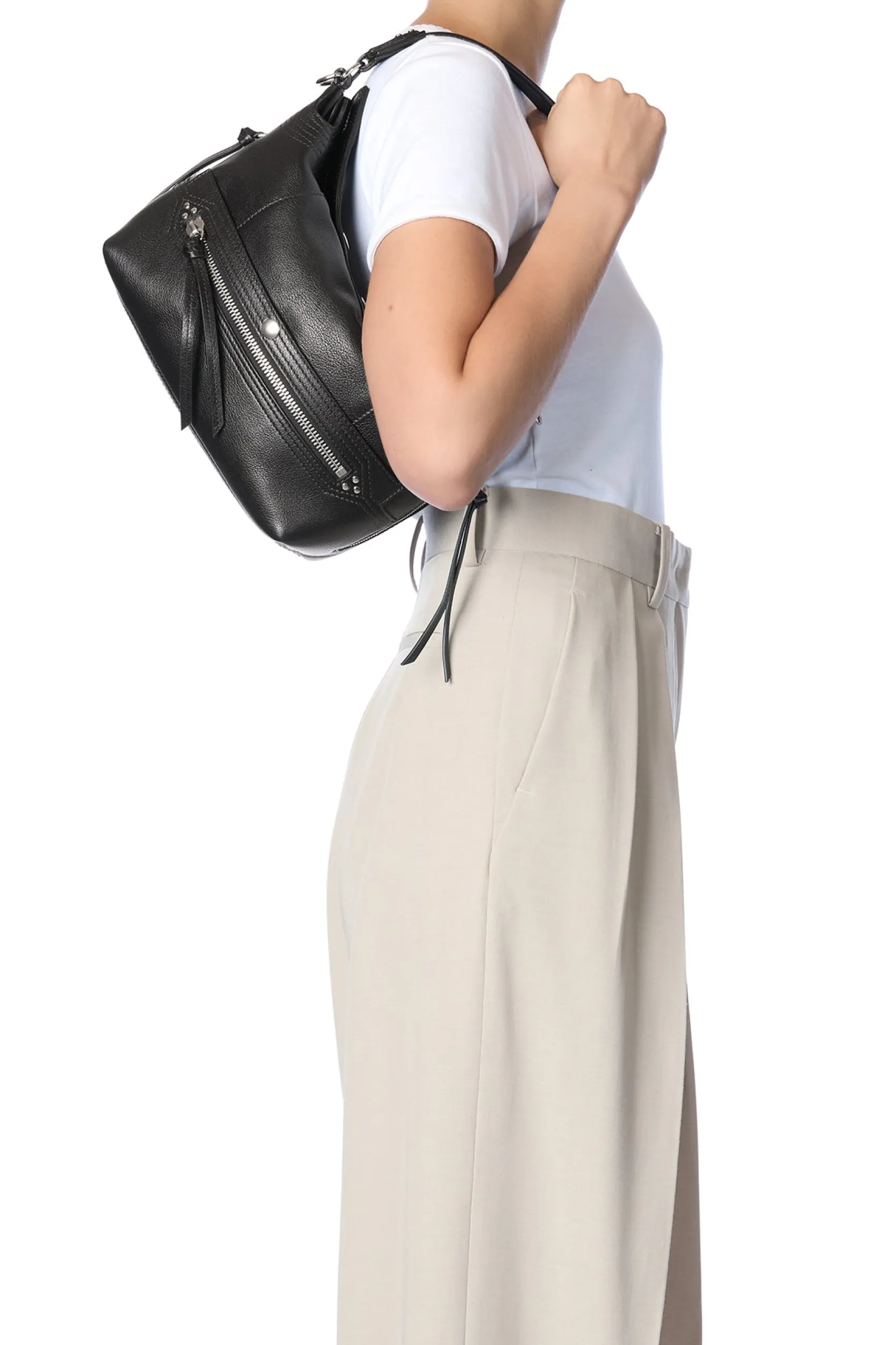 Jérôme Dreyfuss Lucky Hobo NoirSilverBuffaloskin Flash Sale