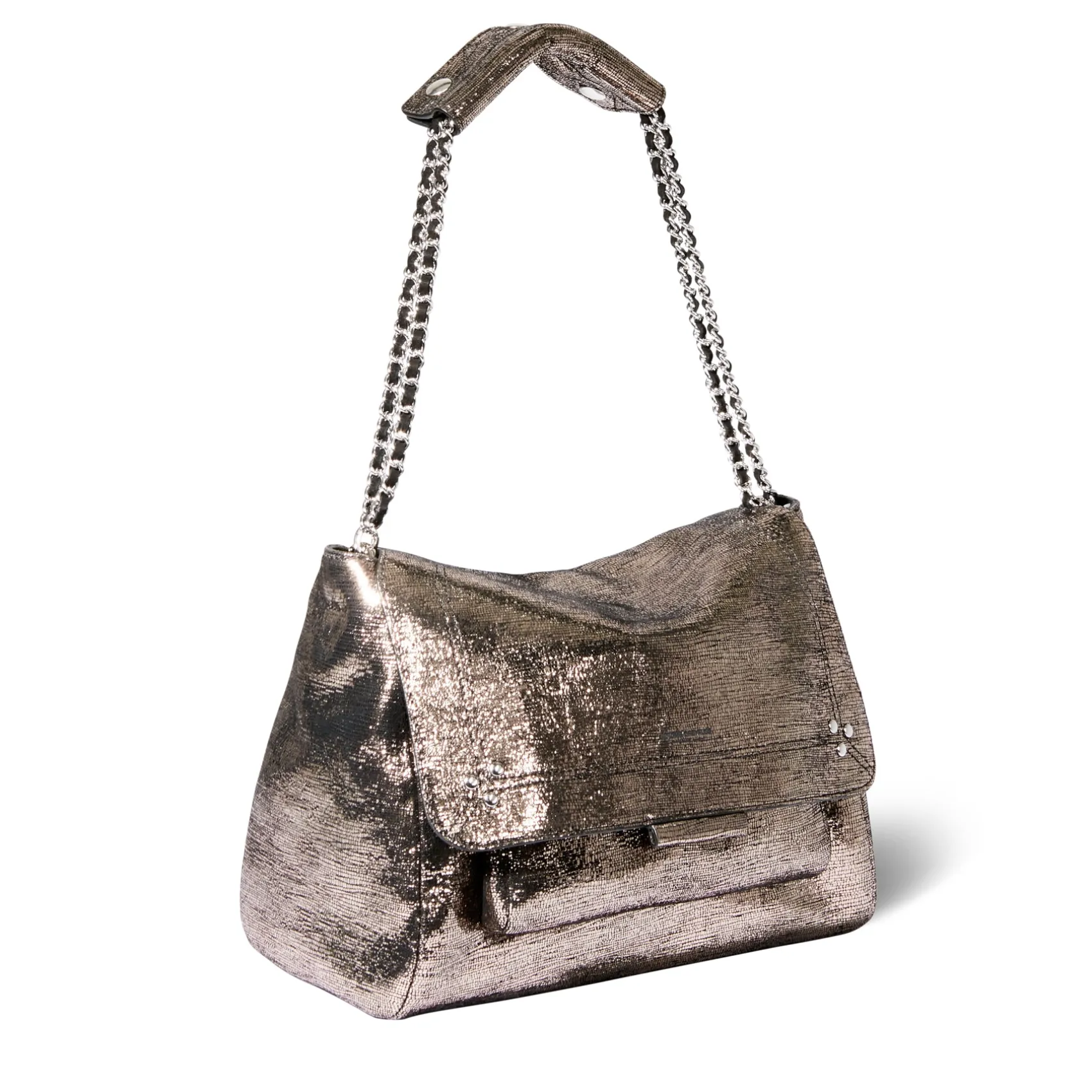 Jérôme Dreyfuss Lulu L LaméChampagneGoatskin Sale