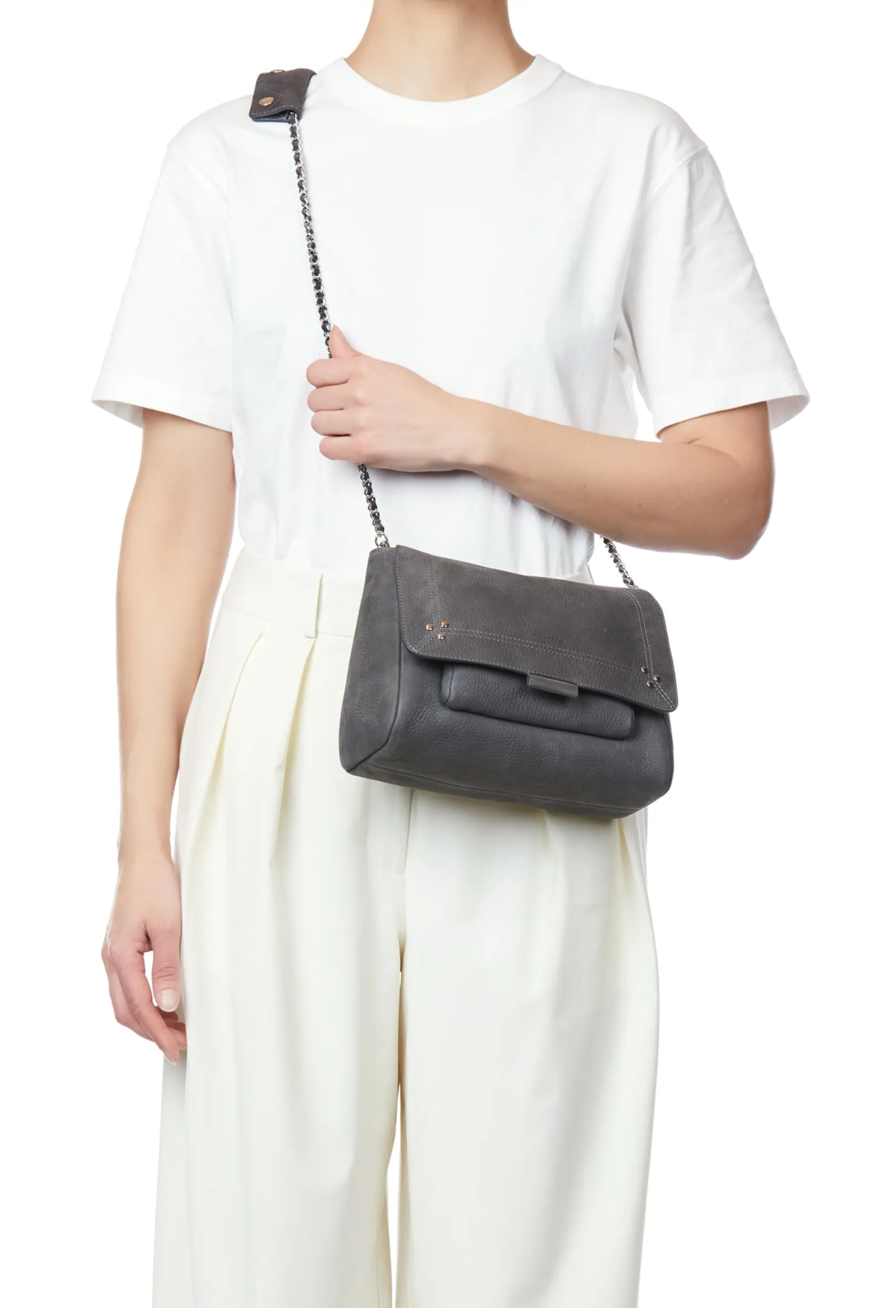 Jérôme Dreyfuss Lulu M AnthraciteCalfskin Discount