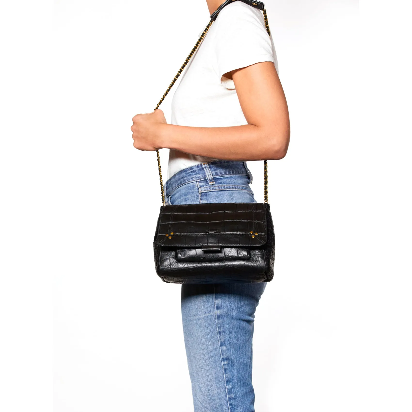 Jérôme Dreyfuss Lulu M CrocoNoirCowskin Outlet