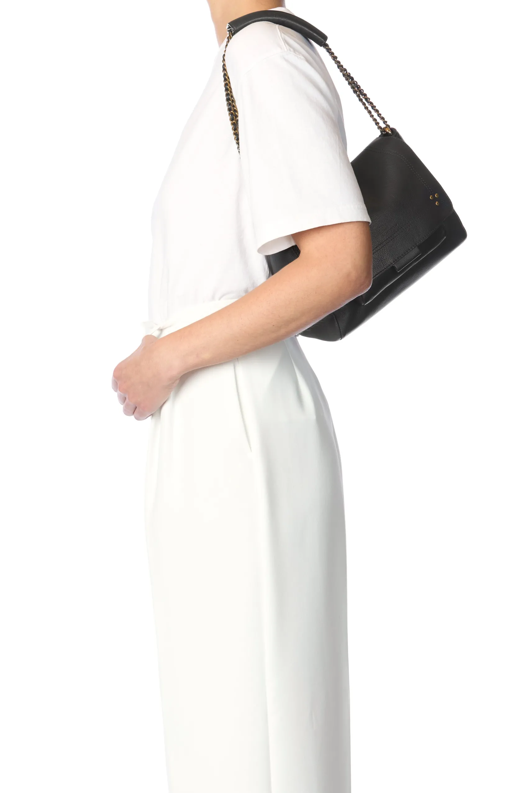 Jérôme Dreyfuss Lulu M NoirBrassCalfskin Discount