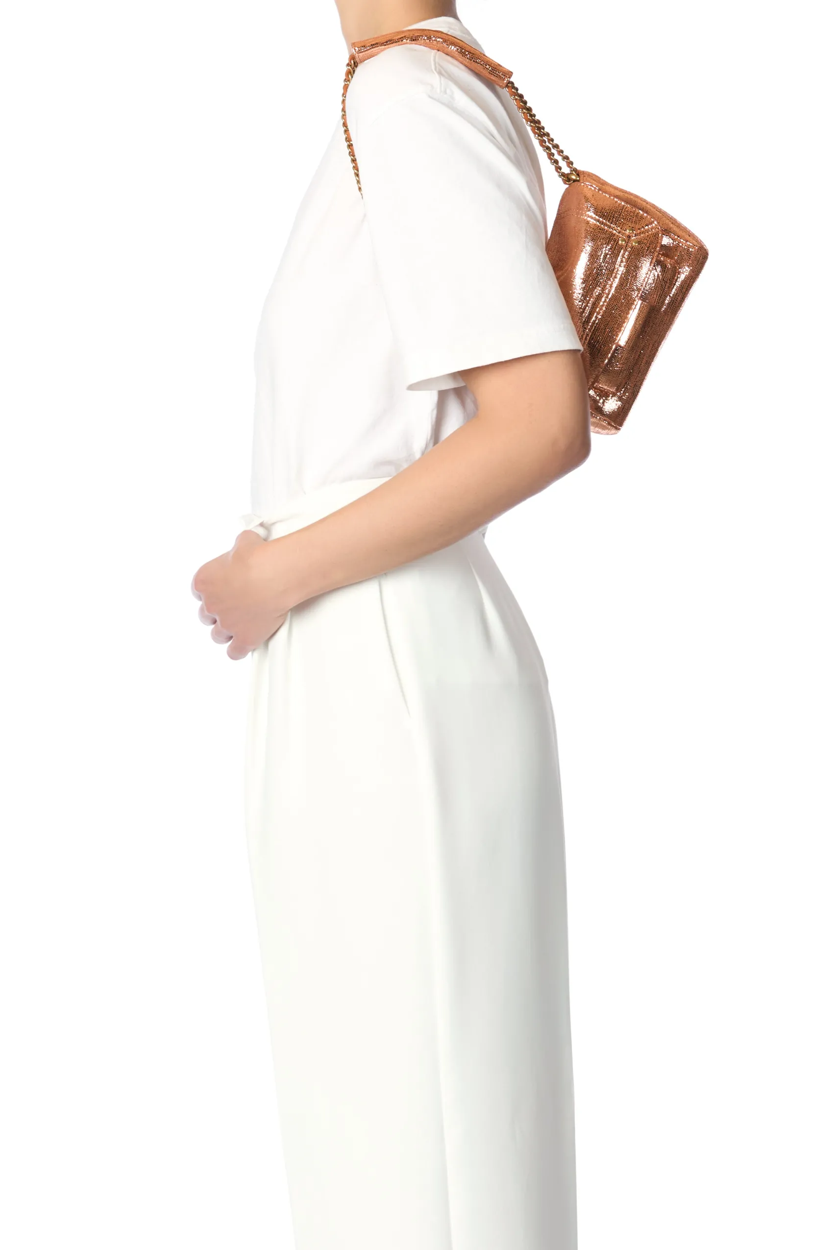 Jérôme Dreyfuss Lulu S LaméRoseGoldGoatskin Cheap