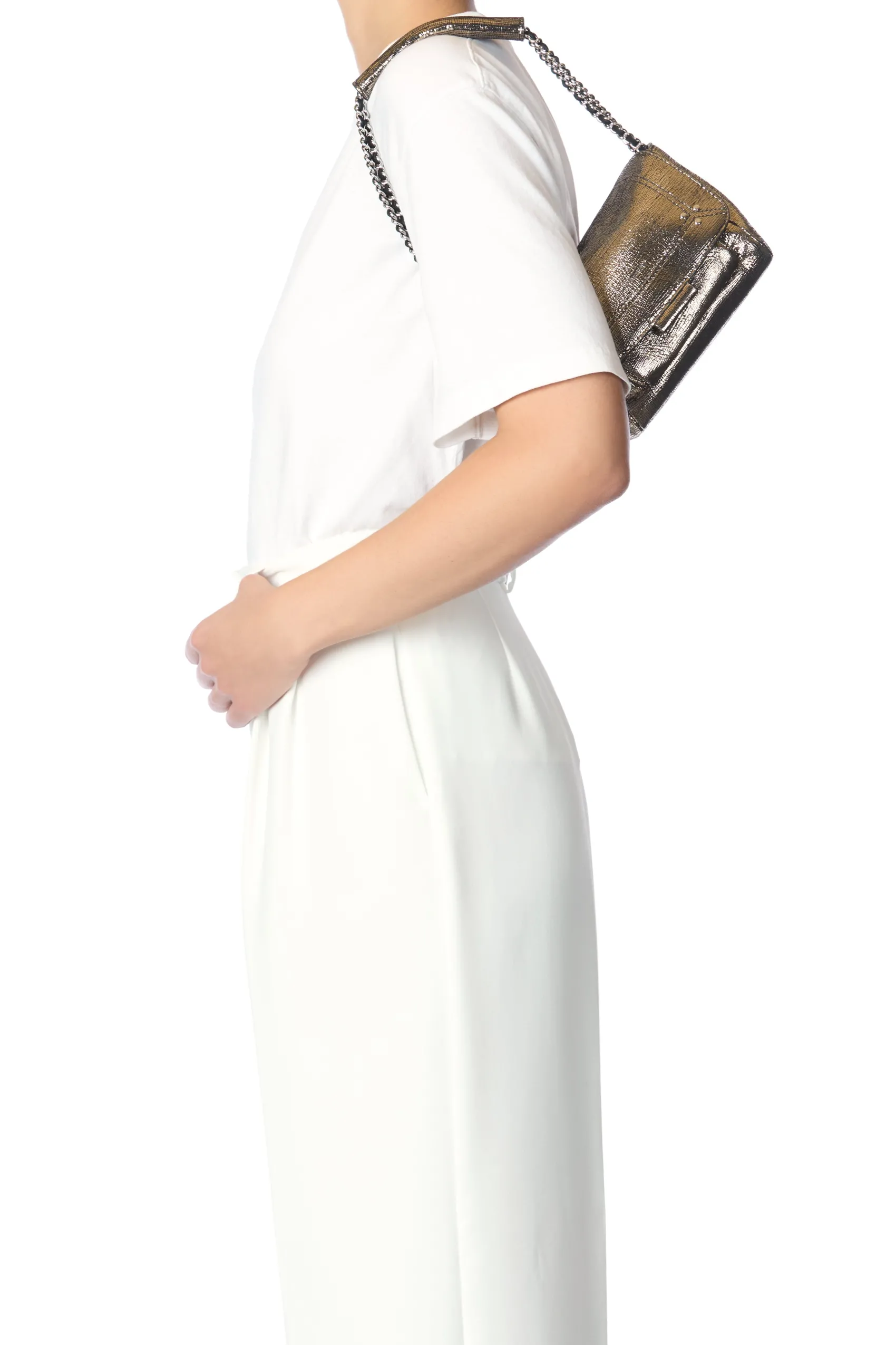 Jérôme Dreyfuss Lulu S LaméChampagneGoatskin Outlet