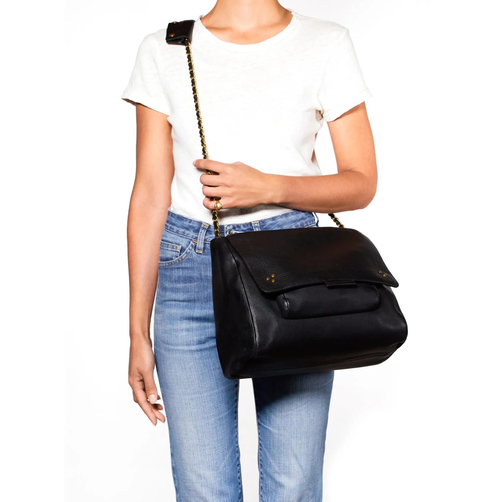 Jérôme Dreyfuss Lulu XL Noirbrasscalfskin Outlet