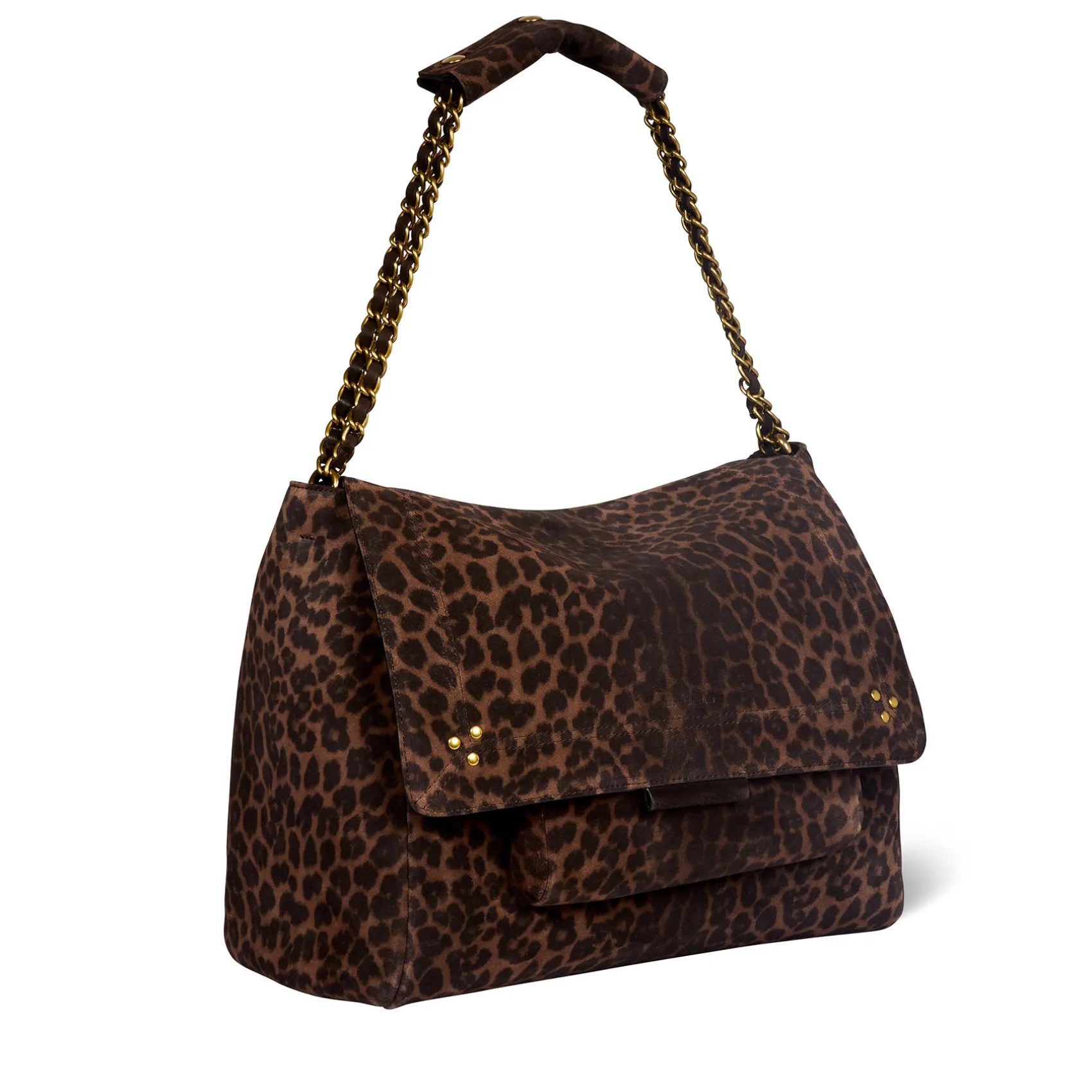 Jérôme Dreyfuss Lulu XL ImpriméLéopardNaturelSplitSuede Best Sale