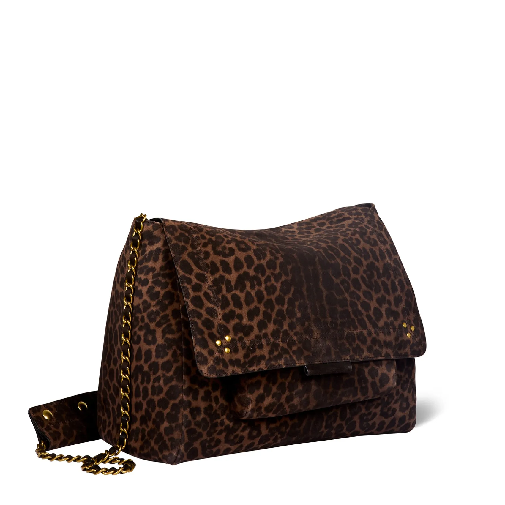 Jérôme Dreyfuss Lulu XL ImpriméLéopardNaturelSplitSuede Best Sale