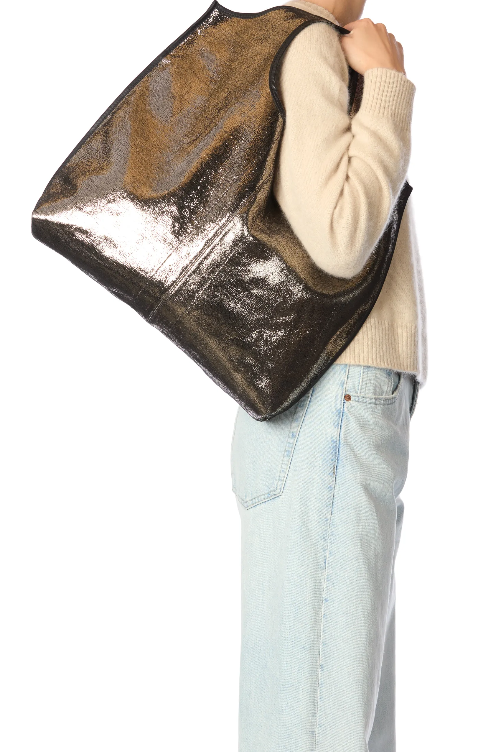 Jérôme Dreyfuss Paco LaméChampagneGoatskin Fashion