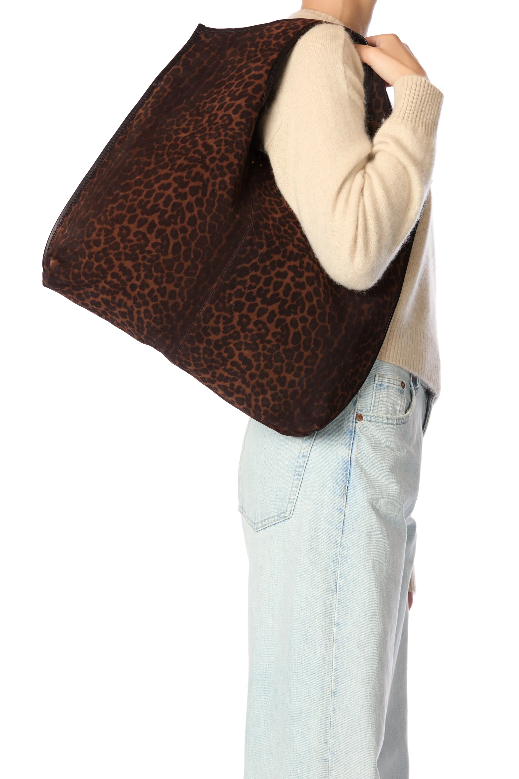 Jérôme Dreyfuss Paco ImpriméLéopardNaturelSplitSuede Cheap