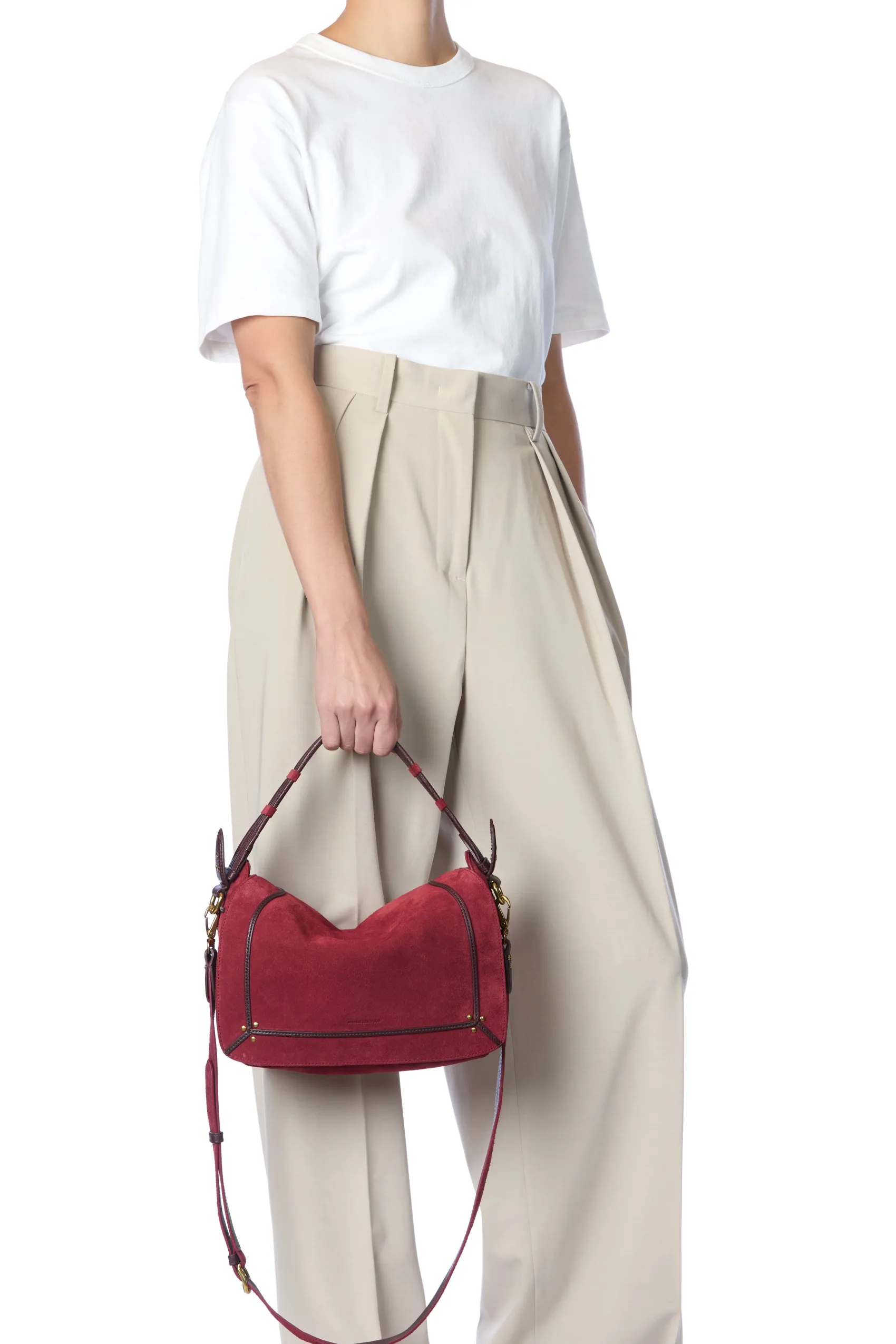 Jérôme Dreyfuss Pepito M BurgundySplitSuede Sale