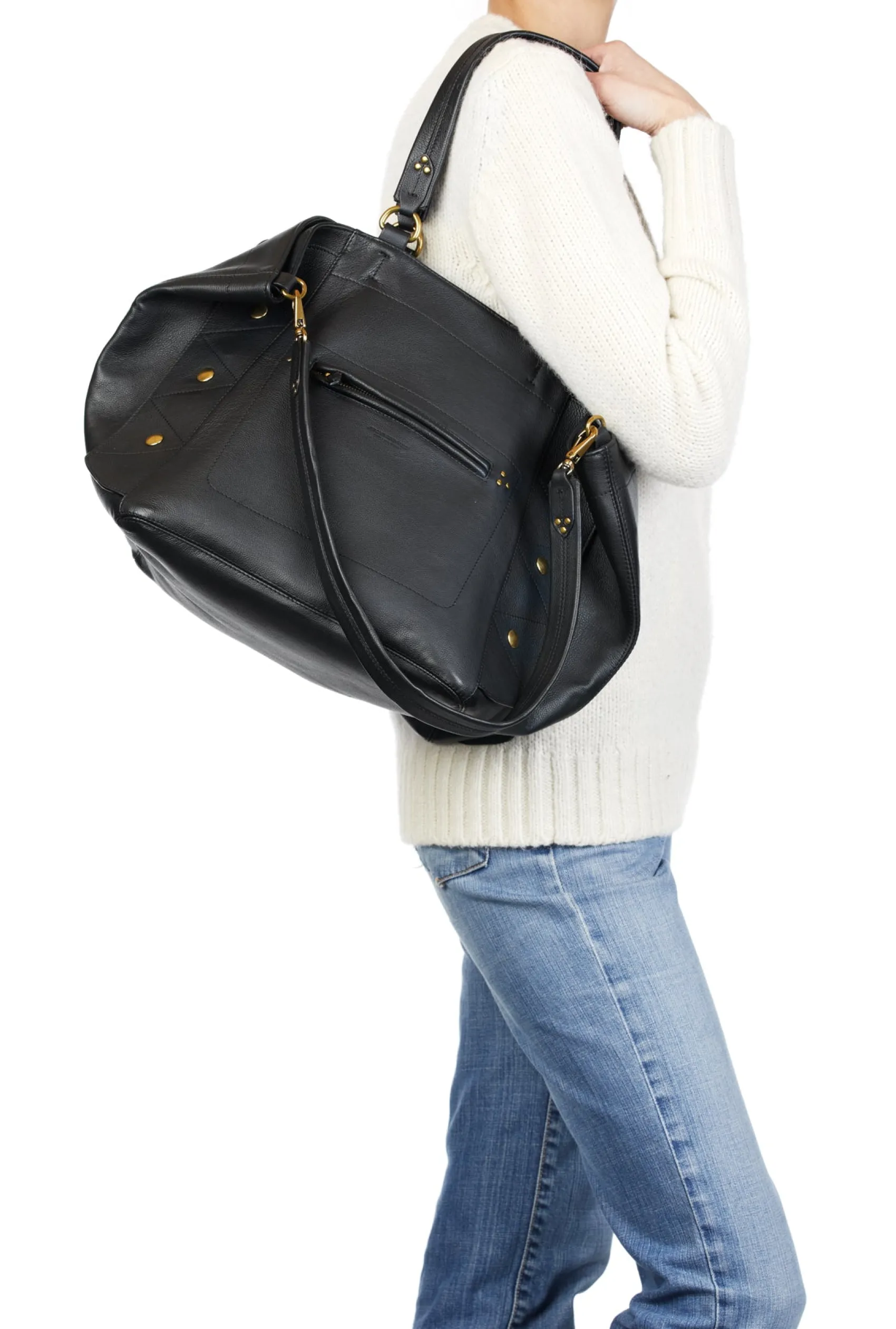 Jérôme Dreyfuss Roger NoirBrassBuffaloskin Cheap