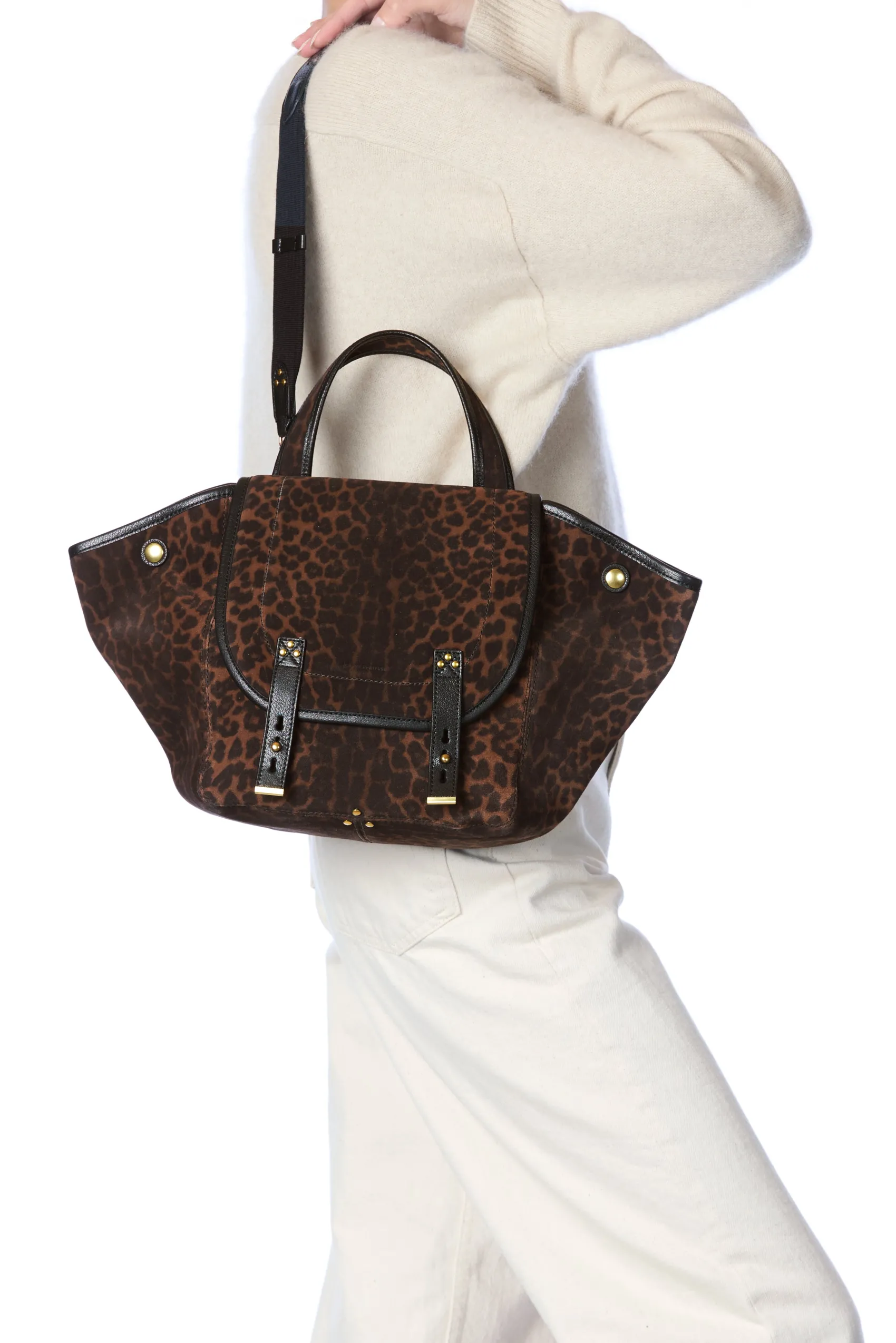 Jérôme Dreyfuss Stan Panier M ImpriméLéopardNaturelSplitSuede Store