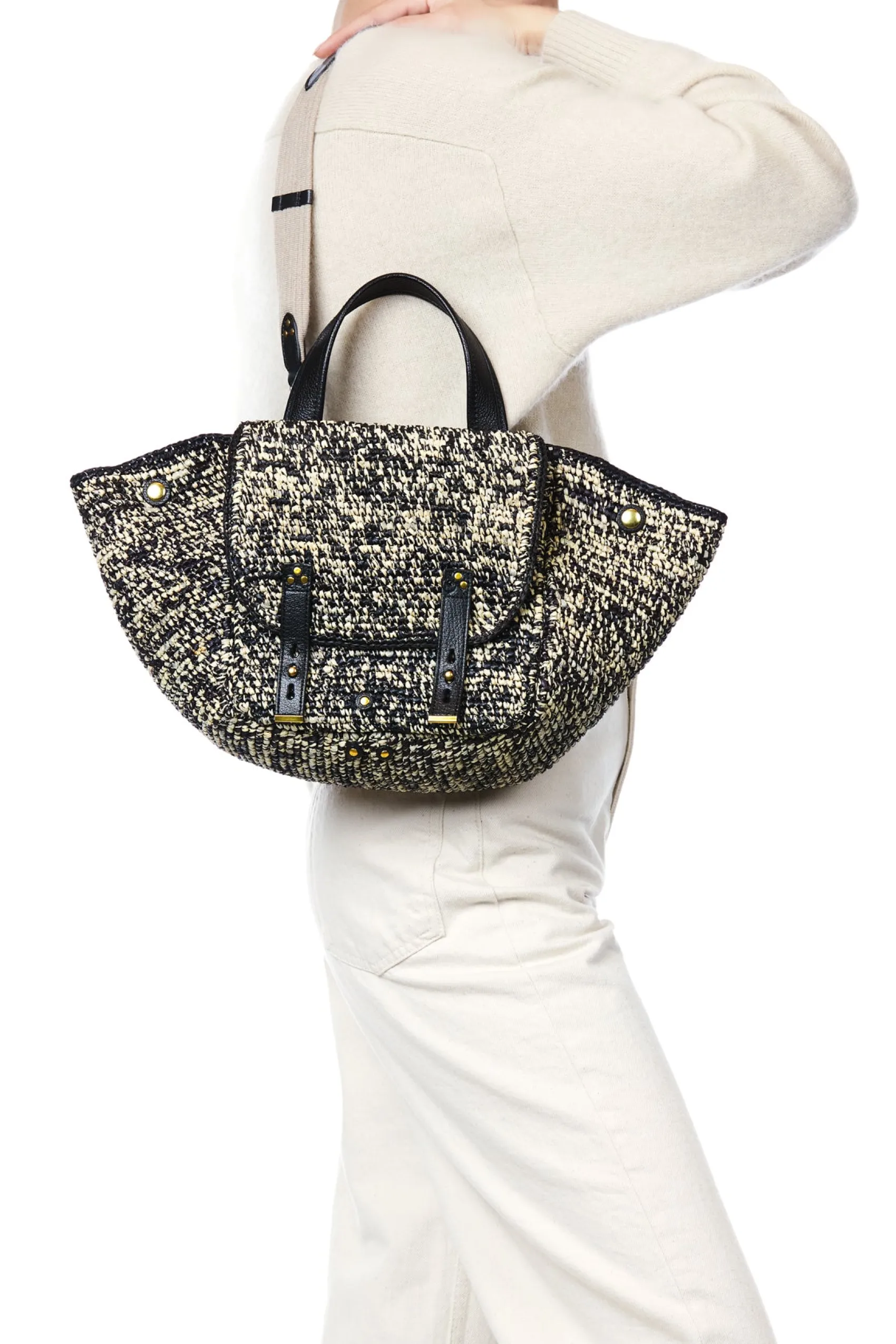 Jérôme Dreyfuss Stan Panier M RaphiaNoirRaphia Fashion