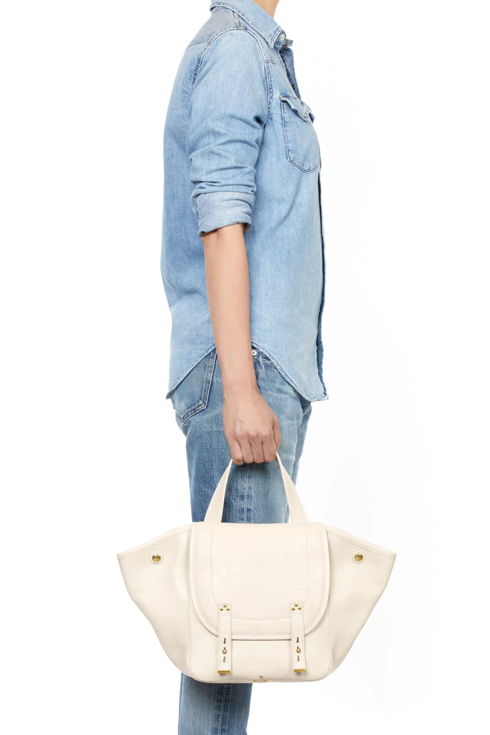 Jérôme Dreyfuss Stan Panier M EcrugrainéGoatskin Outlet