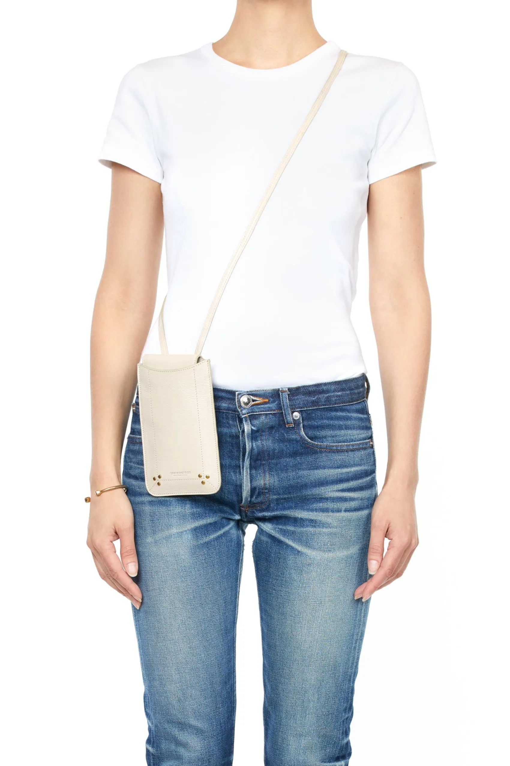 Jérôme Dreyfuss Étui mobile EcrugrainéGoatskin Clearance